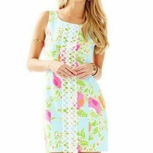 Cathy Pool Blue Pink Lemonade Shift Dress